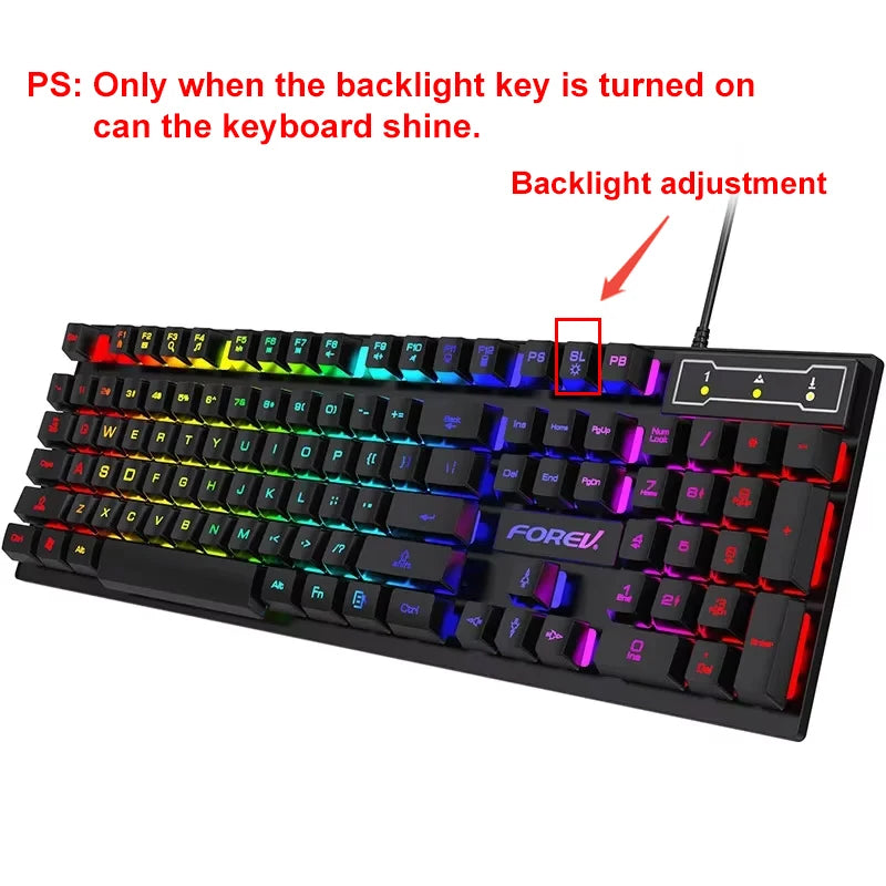 NightKeys Backlit Keyboard & Mouse Set