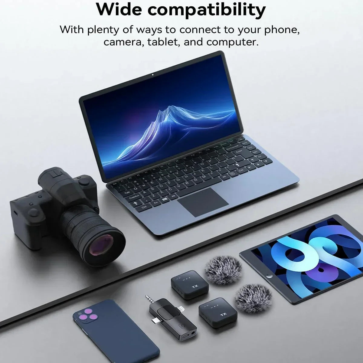 3-in-1 Wireless Lavalier Microphone