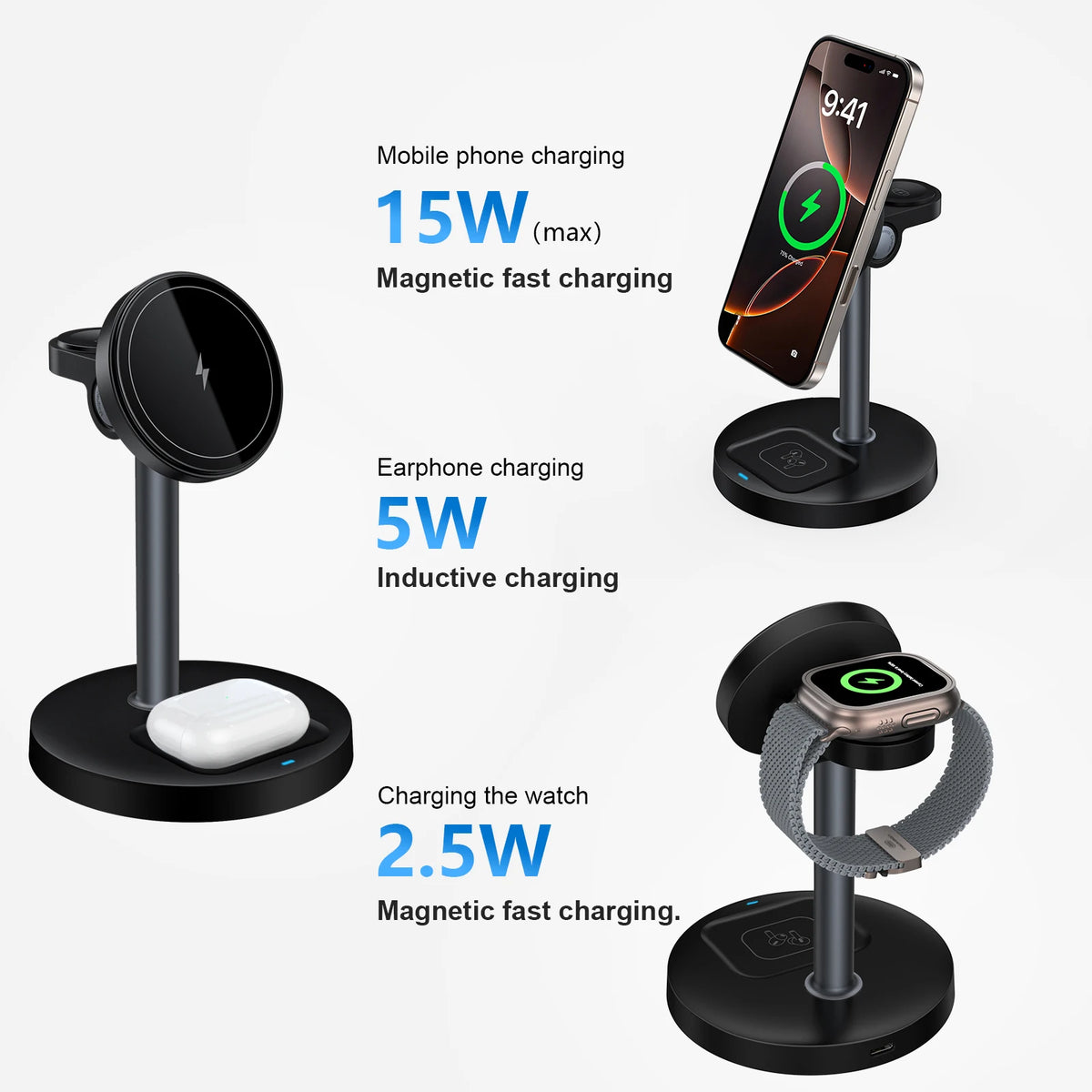 TriDock 3-in-1 Wireless Charger