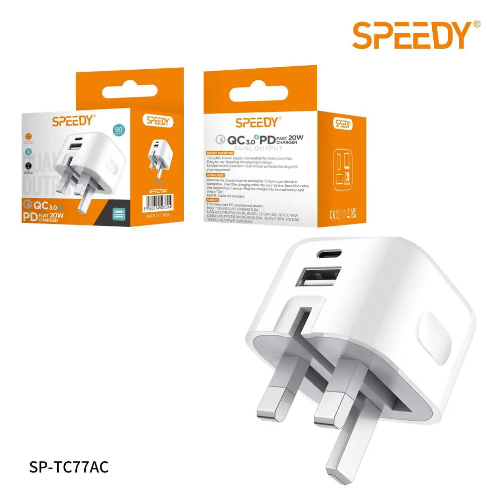 20W Foldable Dual-Port Fast Charger