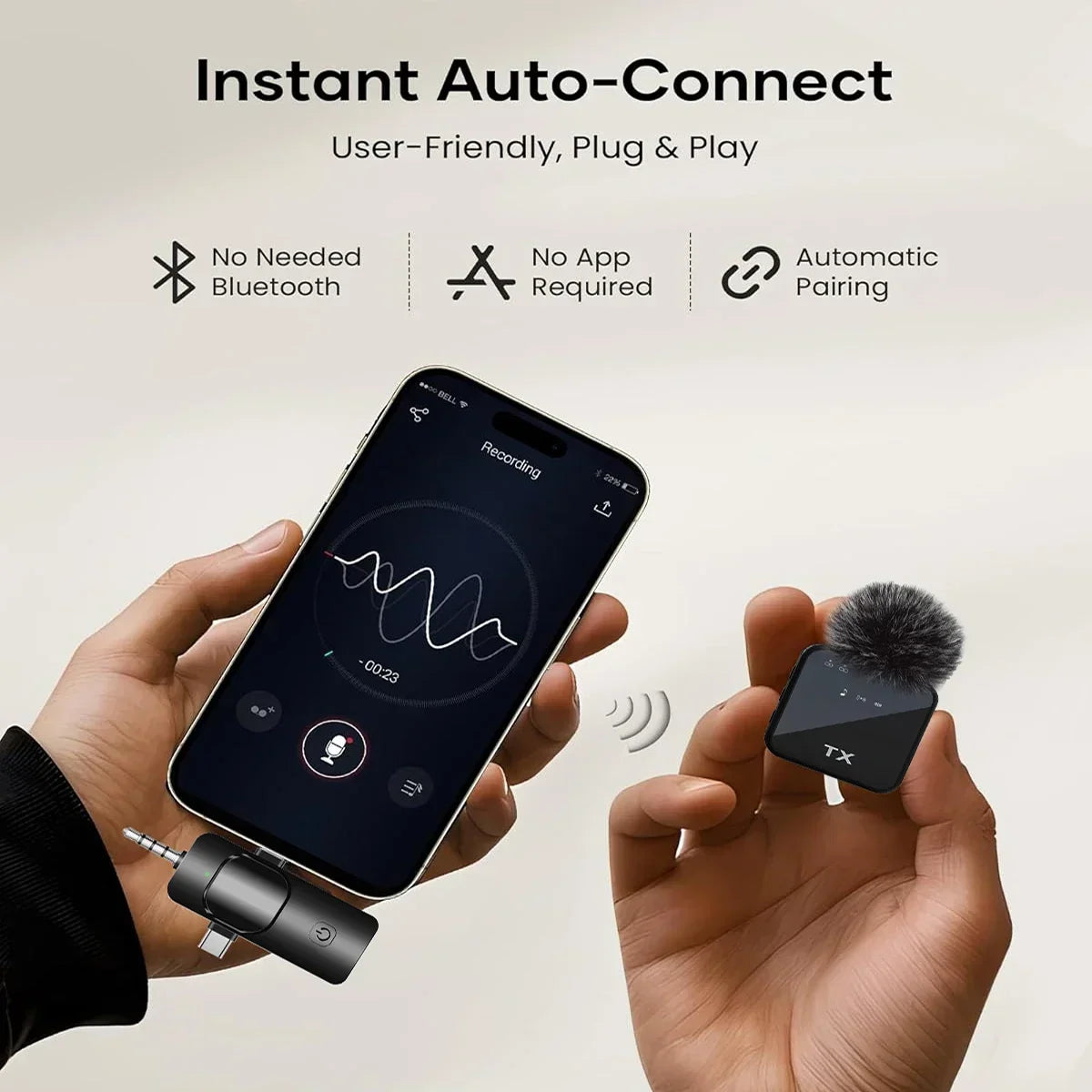 3-in-1 Wireless Lavalier Microphone