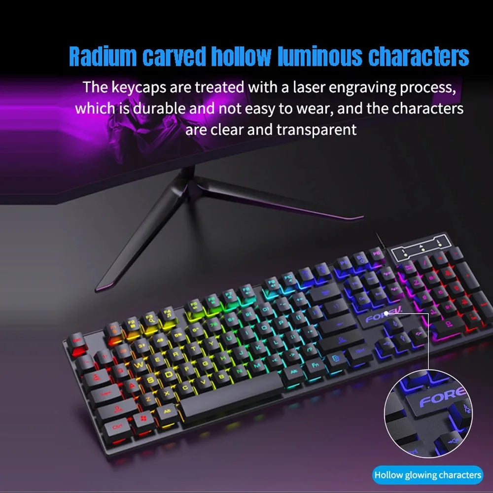 NightKeys Backlit Keyboard & Mouse Set