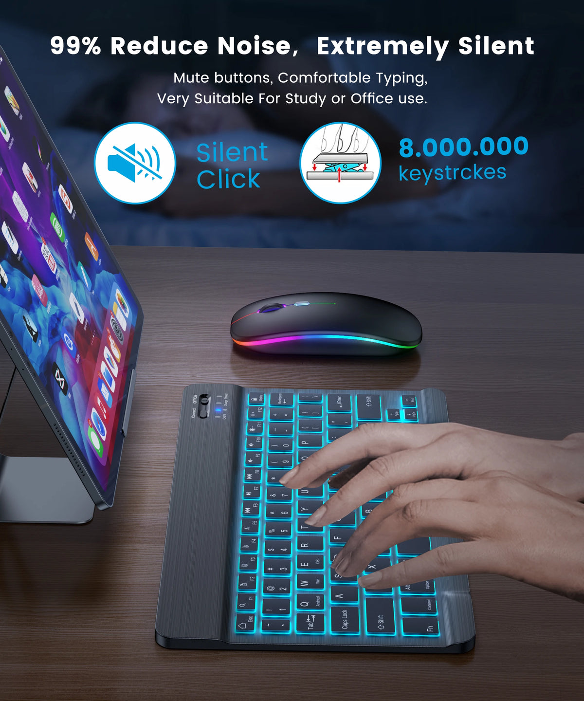 GlowType Bluetooth Keyboard & Mouse