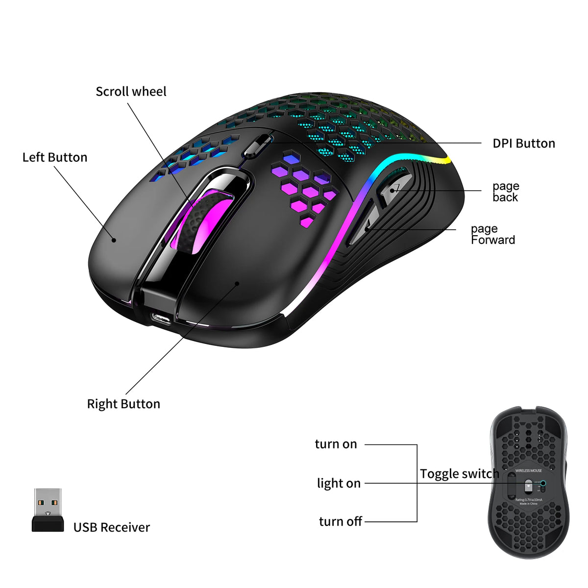 HexLite Wireless Gaming Mouse