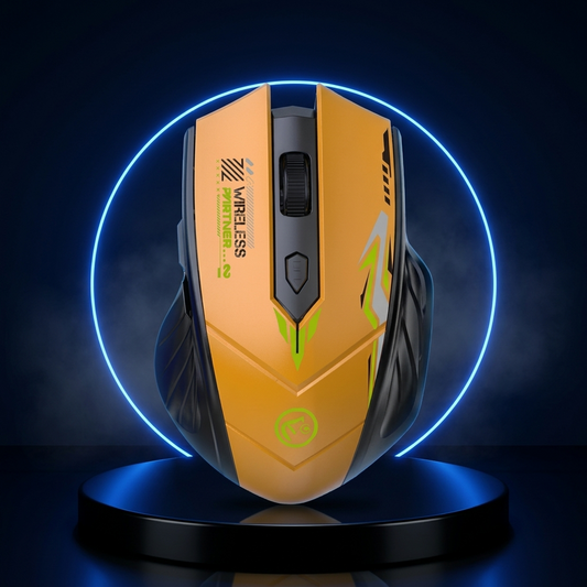 GripShift dual-mode mouse on a dark studio podium